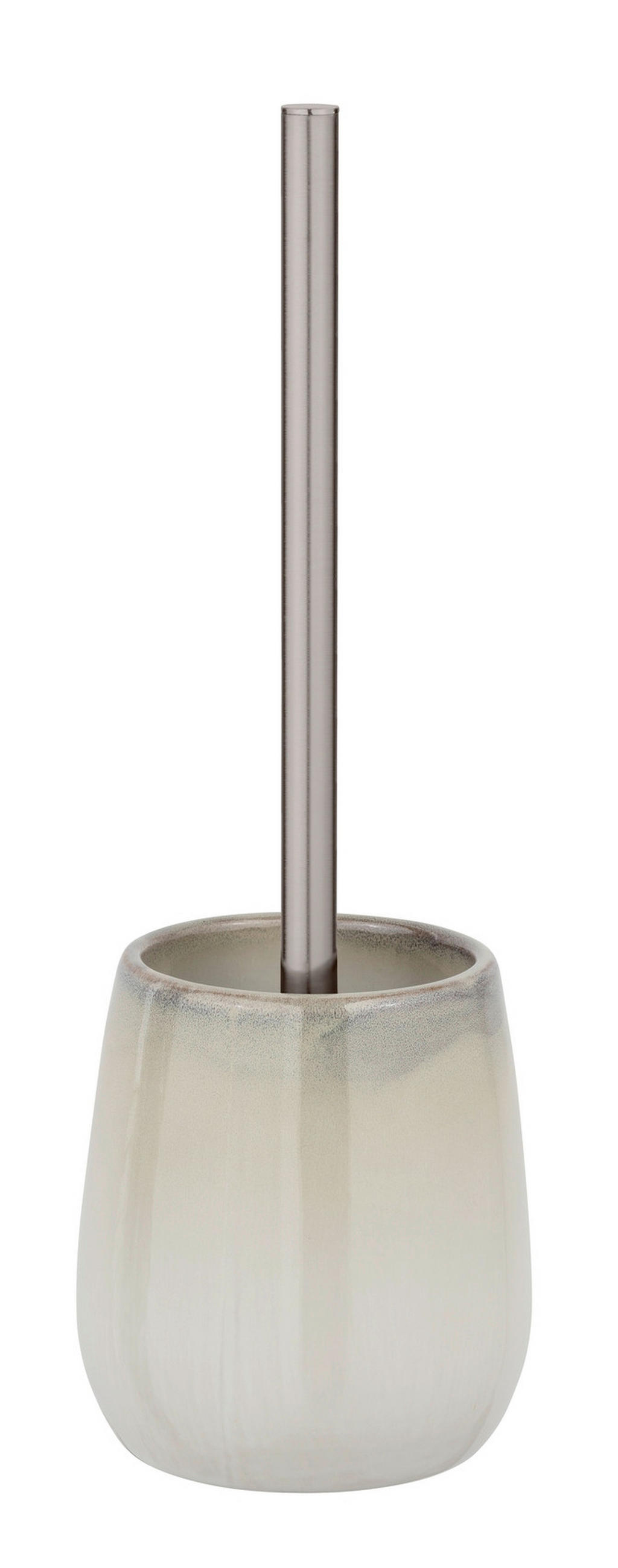 WC-BÜRSTENGARNITUR - Chromfarben/Beige, KONVENTIONELL, Keramik/Kunststoff (13/40/13cm) - Schöner Wohnen