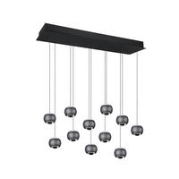 ZÁVESNÉ LED SVIETIDLO, 114/30/200 cm  - priehľadné/čierna, Design, kov/plast (114/30/200cm) - Musterring