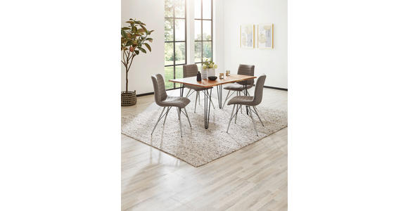 ESSTISCH in Holz, Metall 160/90/76 cm - Schwarz/Akaziefarben, Design, Holz/Metall (160/90/76cm) - Landscape