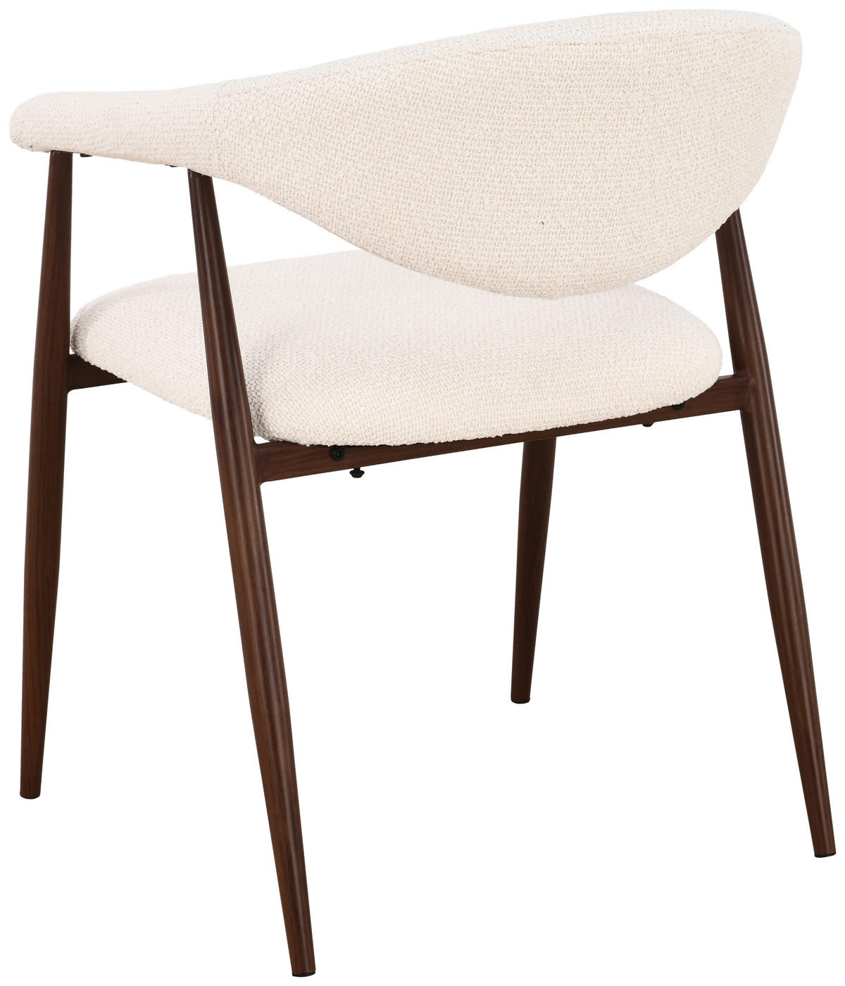 ARMLEHNSTUHL  Stoffauswahl Bouclé  Creme, Walnussfarben  - Walnussfarben/Creme, Design, Textil/Metall (58/78/60cm) - Lomoco