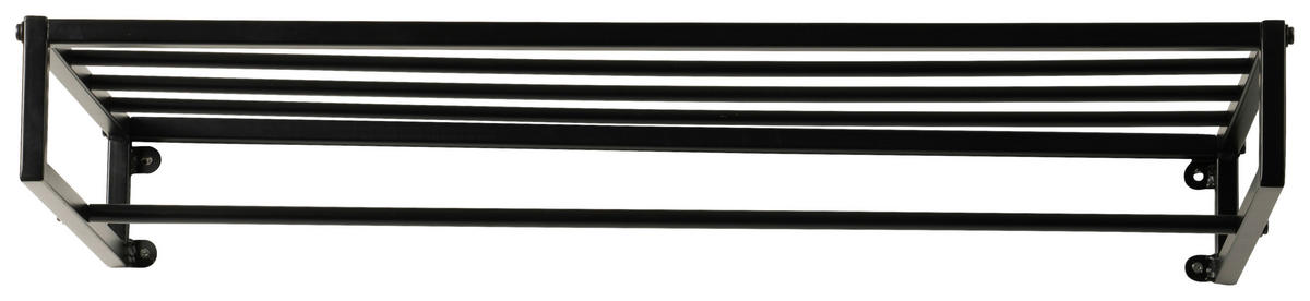 NÁSTENNÝ VEŠIAK, 75/10/35 cm - čierna, Basics, kov (75/10/35cm)