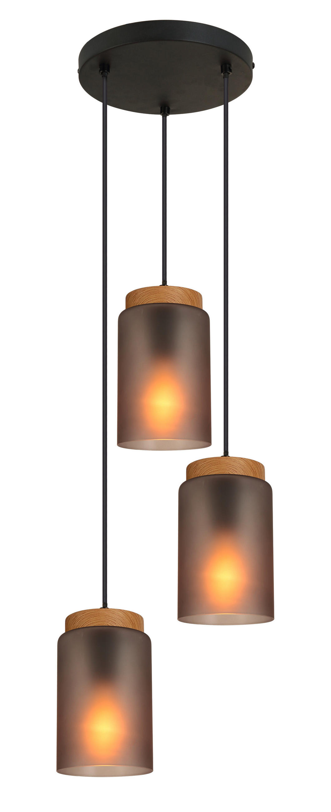 HÄNGELEUCHTE 29/120 cm    - Schwarz/Grau, Trend, Glas/Metall (29/120cm) - Novel