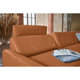 ECKSOFA in Echtleder Cognac  - Cognac/Anthrazit, KONVENTIONELL, Leder/Metall (182/324cm) - Ambiente