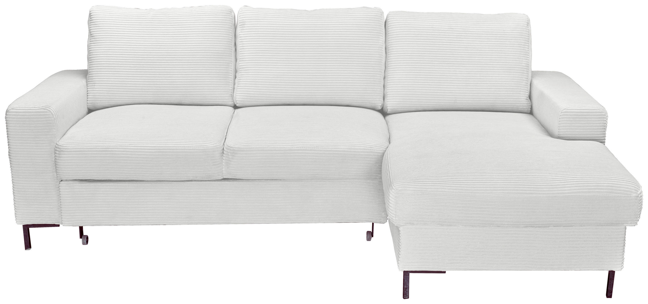 ECKSOFA Naturfarben Cord  - Schwarz/Naturfarben, KONVENTIONELL, Textil/Metall (240/150cm) - Carryhome