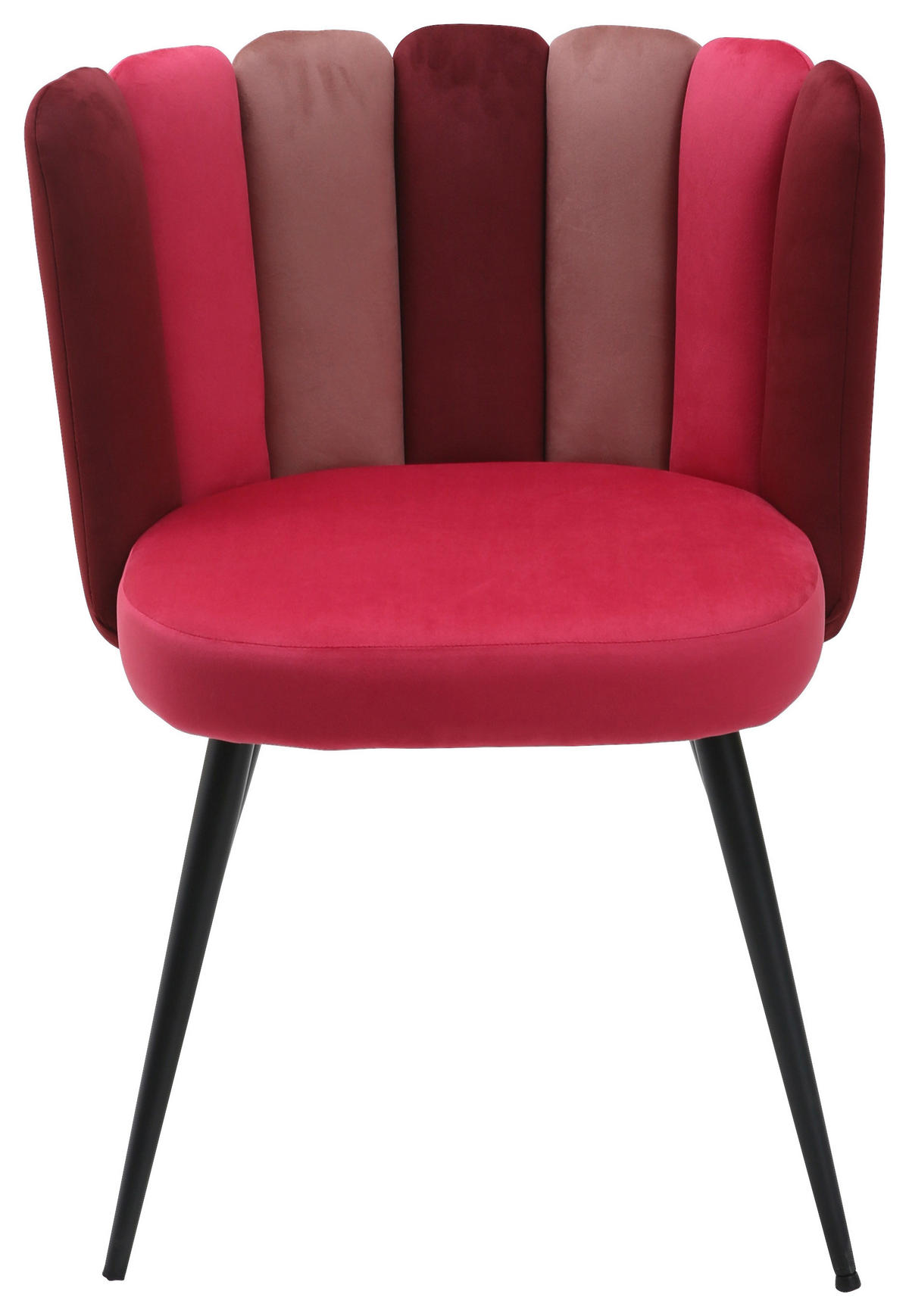 STUHL Samt Rot  - Rot/Schwarz, Design, Textil/Metall (58,5/79/55,5cm) - home24