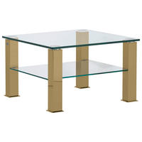 COUCHTISCH Kristallglas 75/75/42,5 cm quadratisch Gelb  - Gelb, Design, Glas/Kunststoff (75/75/42,5cm)