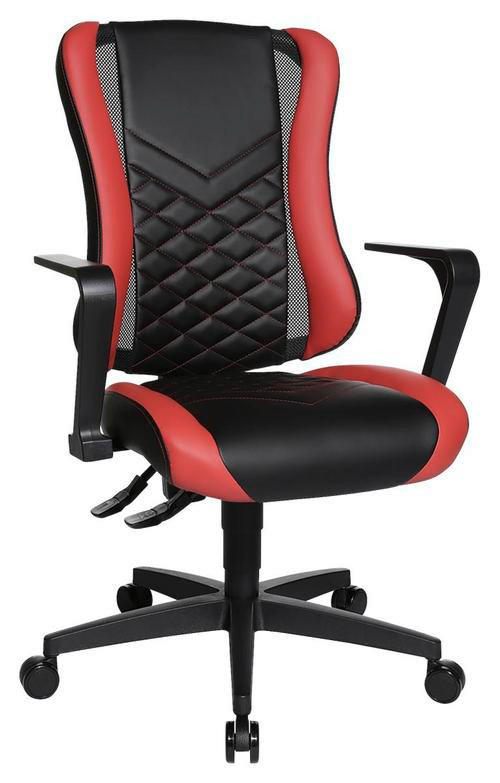 GAMINGSTUHL Rot, Schwarz Kunststoff, Textil   - Rot/Schwarz, Design, Kunststoff/Textil (47,5/99-107/44cm) - Dieter Knoll