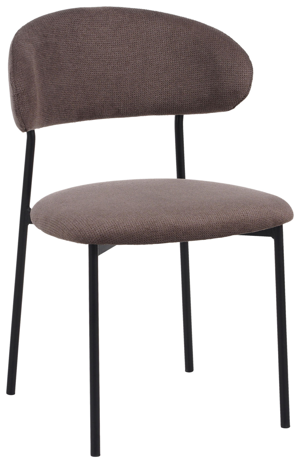 VIERFUßSTUHL - Schwarz/Braun, KONVENTIONELL, Textil/Metall (53/80/57cm) - MID.YOU