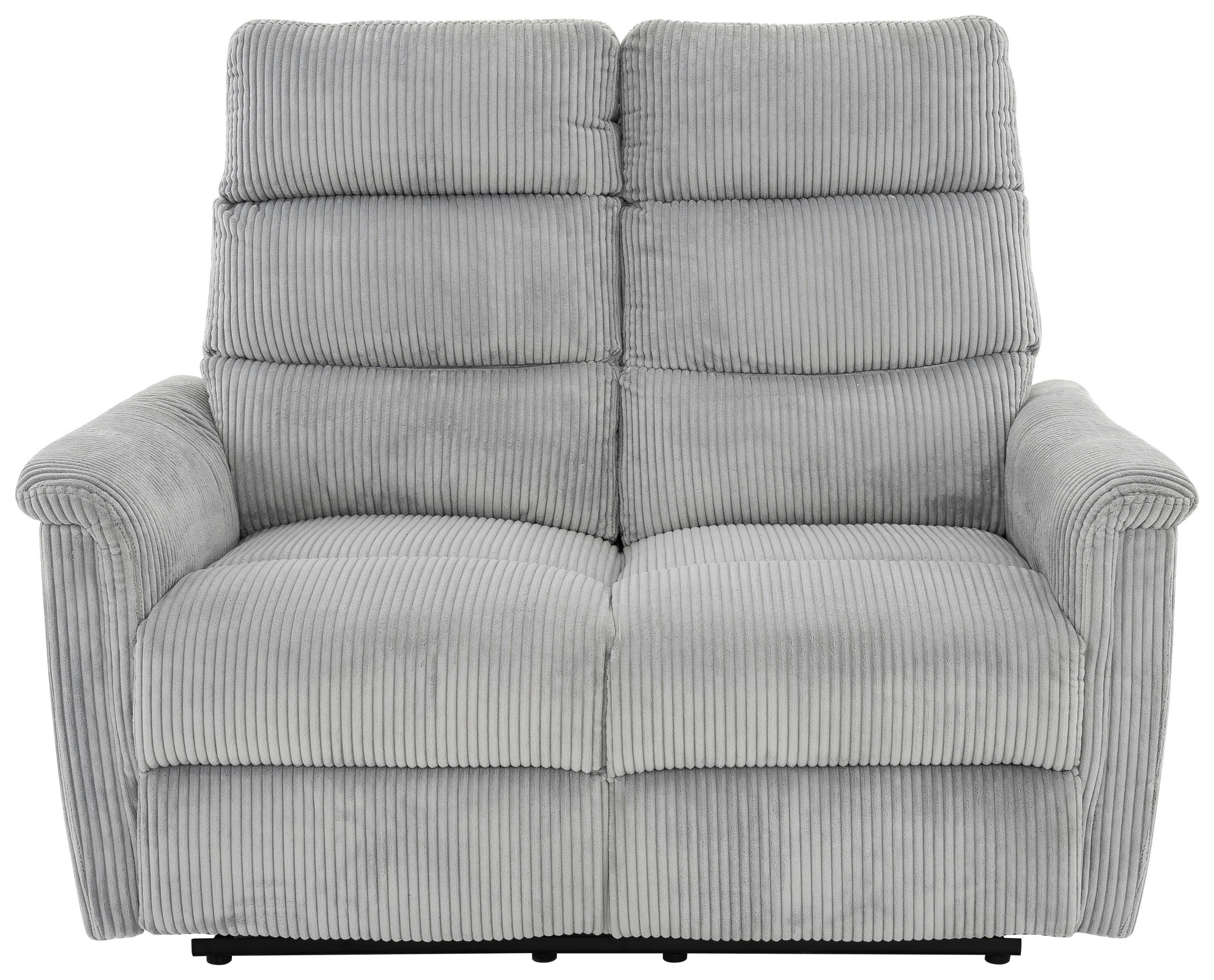 2-SITZER-SOFA in Cord Hellgrau  - Hellgrau/Schwarz, Design, Kunststoff/Textil (131/108/89cm) - Livetastic