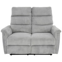 2-SITZER-SOFA in Cord Hellgrau  - Hellgrau/Schwarz, Design, Kunststoff/Textil (131/108/89cm) - Livetastic