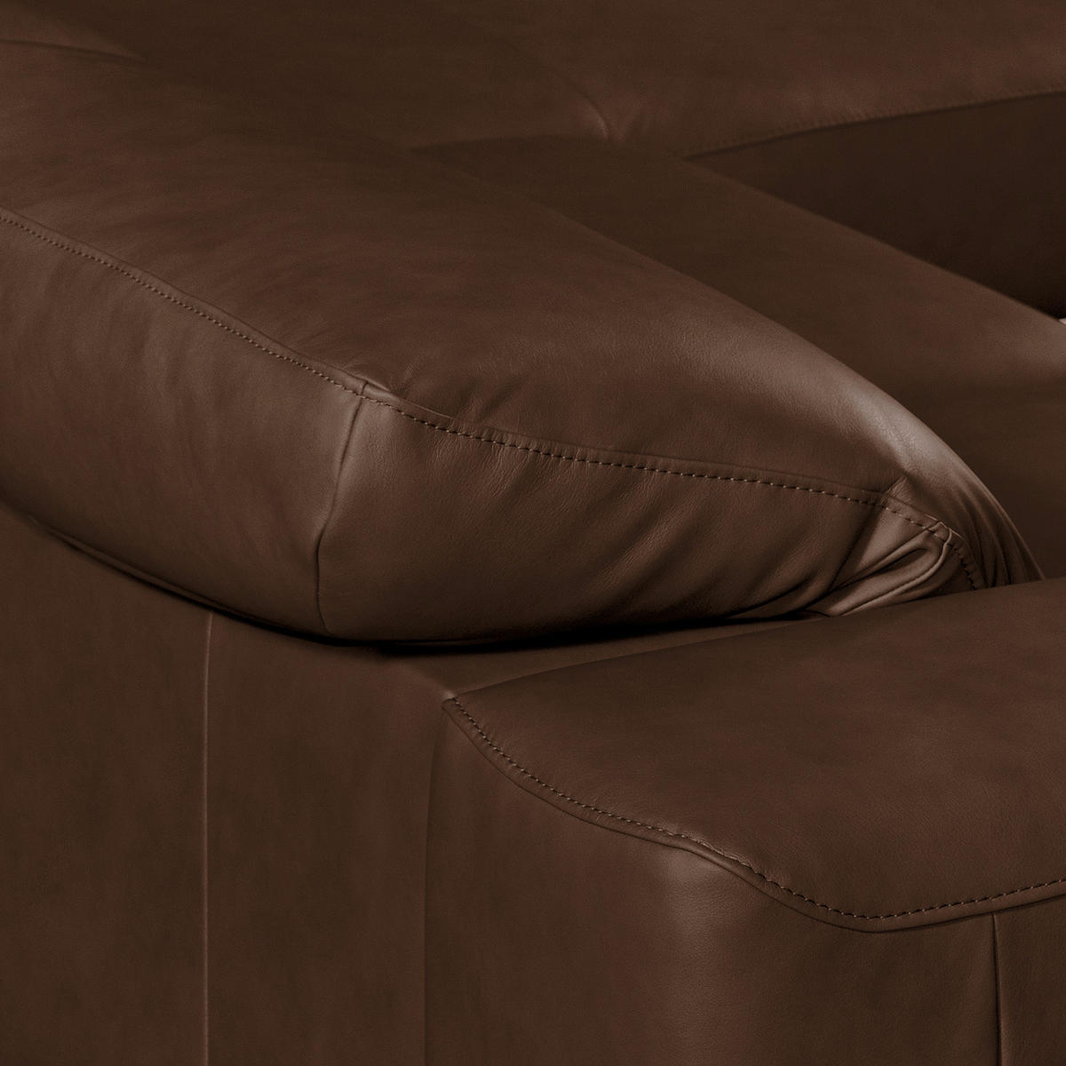 ECKSOFA  in Echtleder Dunkelbraun   - Dunkelbraun/Schwarz, Design, Leder/Metall (295cm) - Livetastic