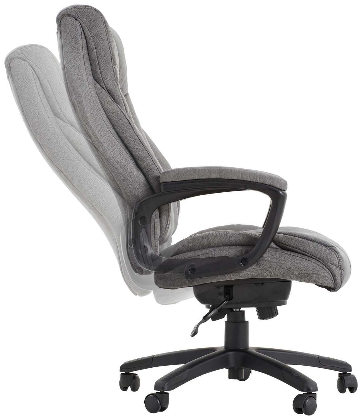 CHEFSESSEL Grau, Schwarz  - Schwarz/Grau, KONVENTIONELL, Kunststoff/Textil (68/113-121/68cm)