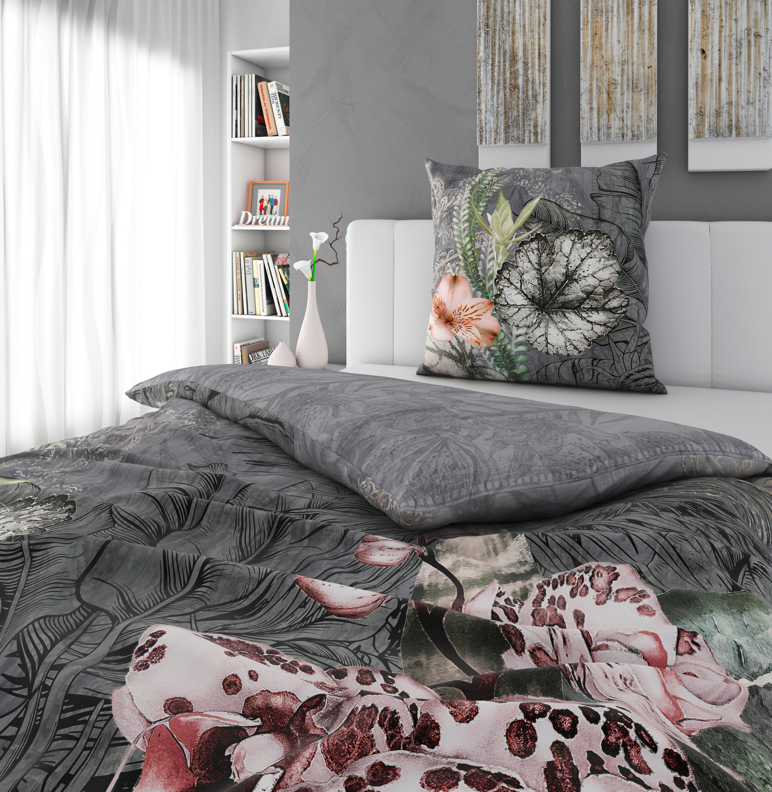 WENDEBETTWÄSCHE Renforcé 155/220 cm  - Grau, Textil (155/220cm) - Esposa