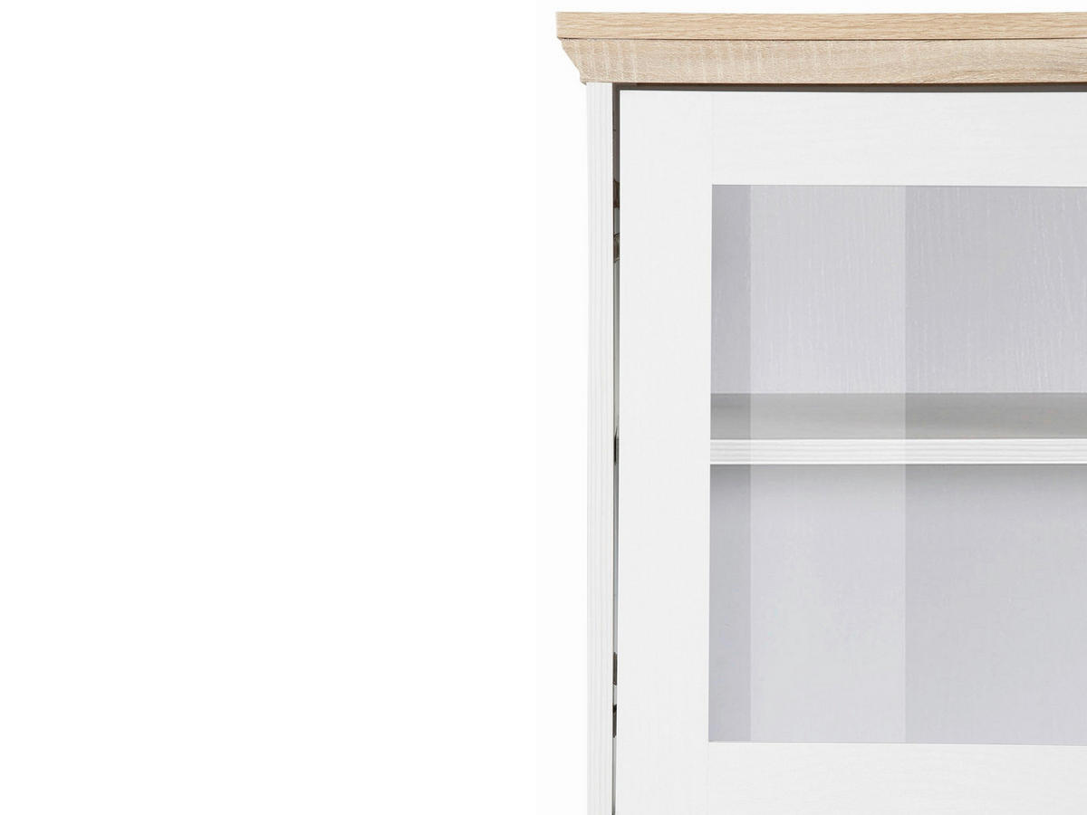 HIGHBOARD NANTES 118/125/39 cm  - Silberfarben/Weiß, Design, Glas/Holzwerkstoff (118/125/39cm) - Livetastic