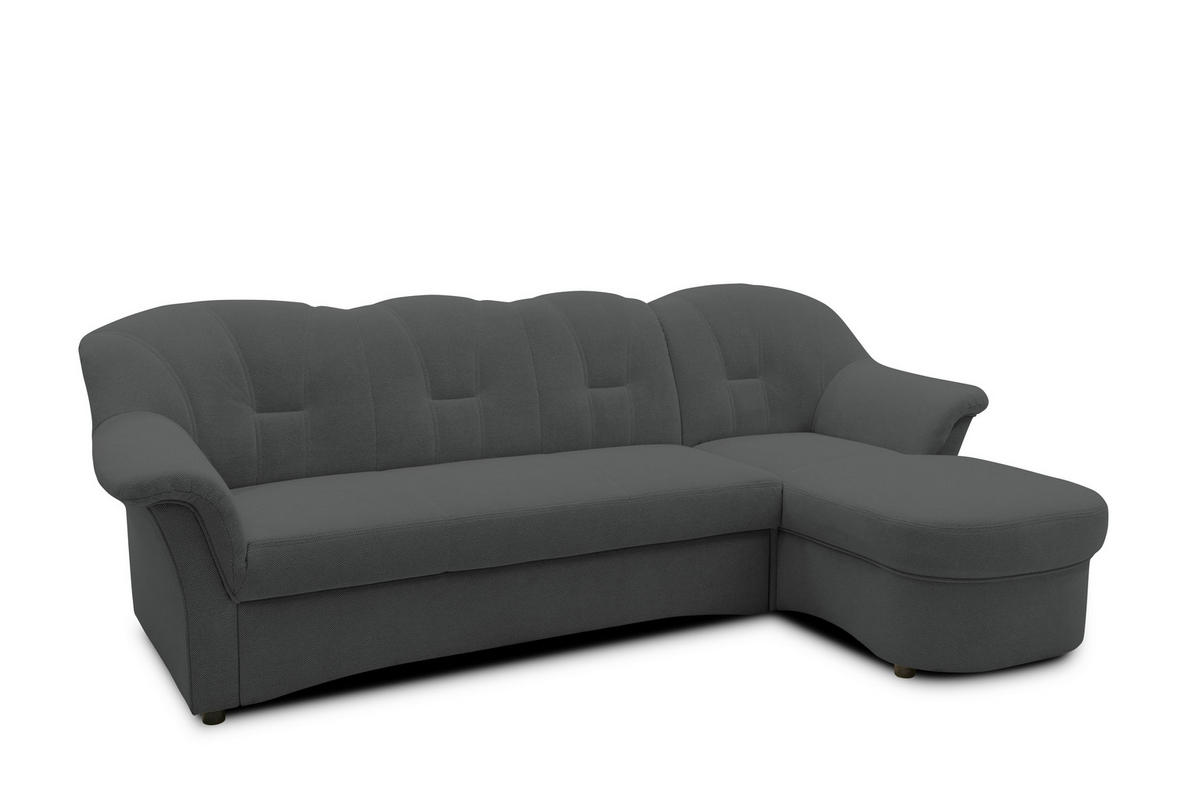 ECKSOFA FLORES FK Dunkelgrau Mikrofaser  - Dunkelgrau/Schwarz, KONVENTIONELL, Kunststoff/Textil (231/142cm) - MID.YOU