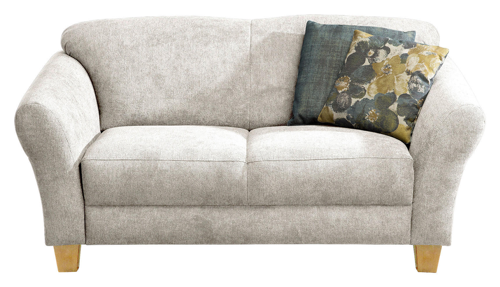 2-SITZER-SOFA Flachgewebe Creme  - Creme/Naturfarben, KONVENTIONELL, Holz/Textil (163/84/89cm) - Sit & More