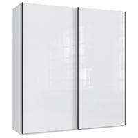 SCHWEBETÜRENSCHRANK 200/216/65 cm 2-türig Weiß  - Schwarz/Weiß, KONVENTIONELL, Glas/Holzwerkstoff (200/216/65cm) - Stylife