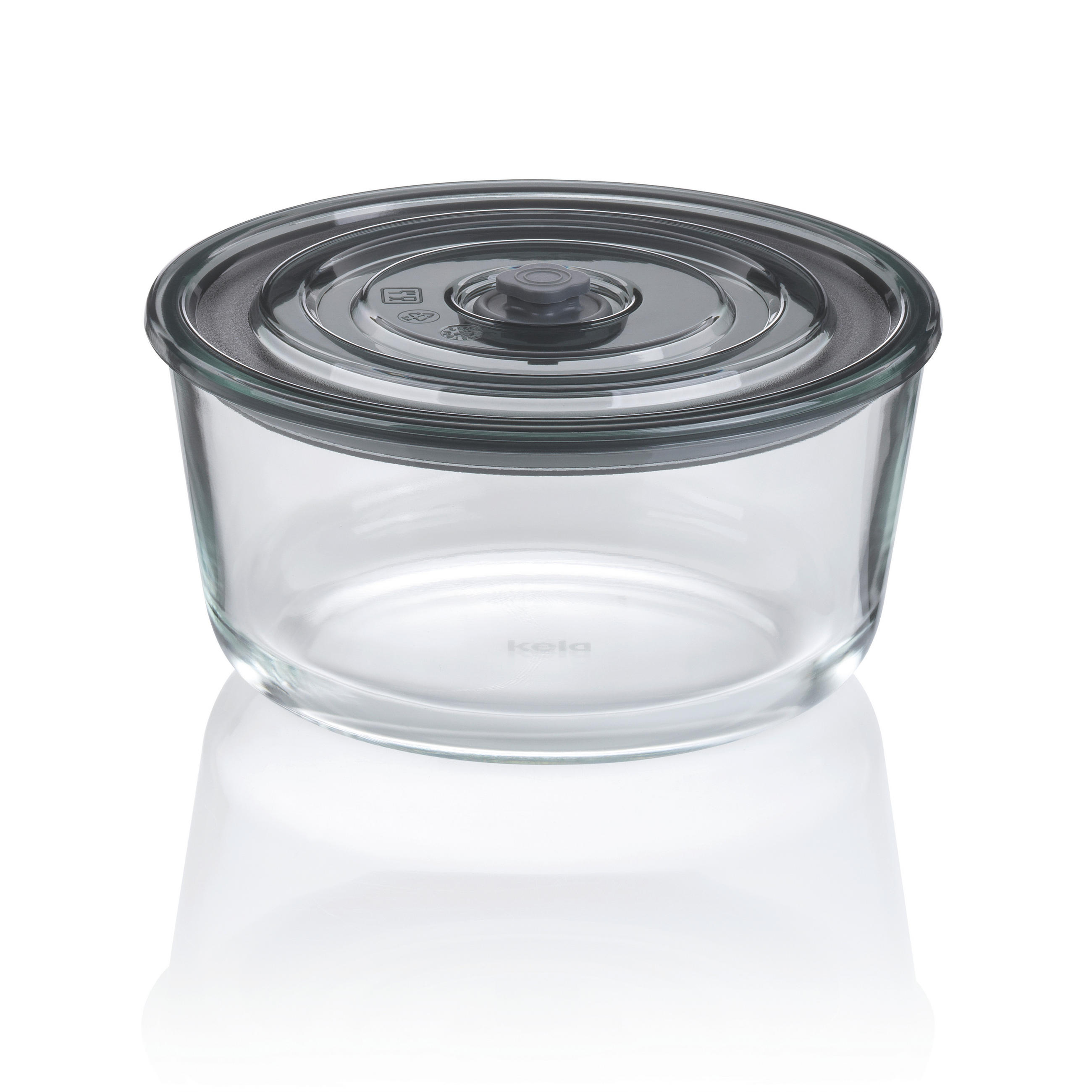 FRISCHHALTEDOSE 1,22 l  - Transparent/Grau, KONVENTIONELL, Glas/Kunststoff (19/9cm) - Kela