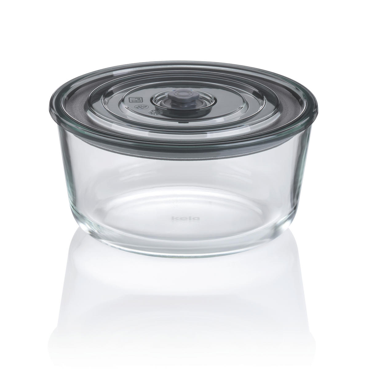 FRISCHHALTEDOSE 1,22 l  - Transparent/Grau, KONVENTIONELL, Glas/Kunststoff (19/9cm) - Kela