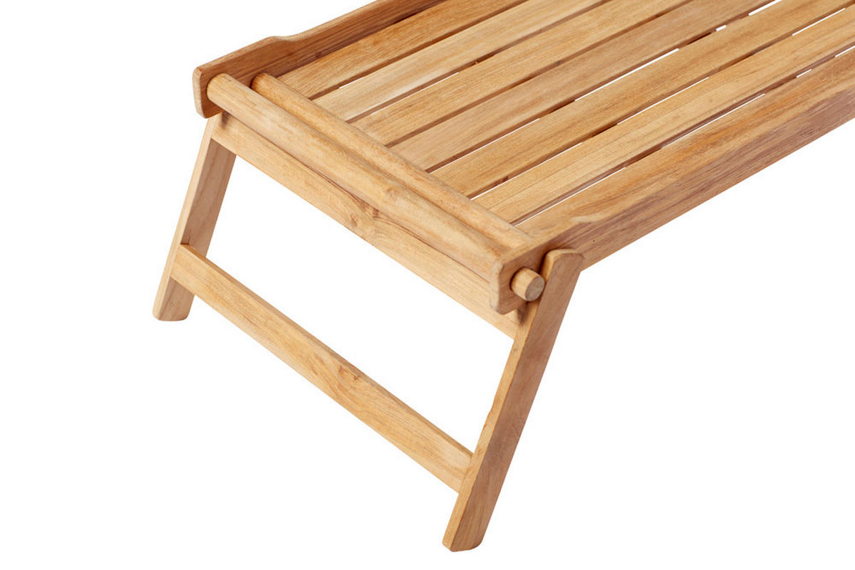 SERVIERTABLETT     - Naturfarben/Teakfarben, Design, Holz (58/23/36cm) - Livetastic