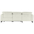 ECKSOFA  in Cord Weiß  180/266 cm  - Schwarz/Weiß, KONVENTIONELL, Textil/Metall (180/266cm) - Hom`in
