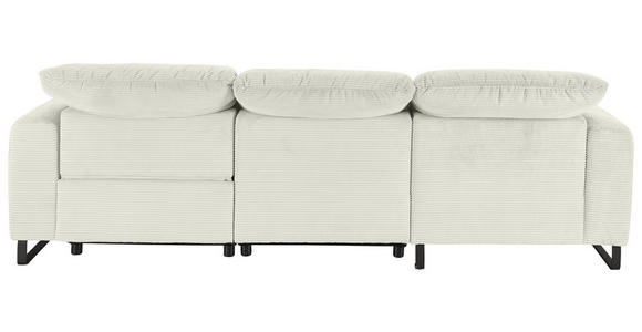 ECKSOFA  in Cord Weiß  180/266 cm  - Schwarz/Weiß, KONVENTIONELL, Textil/Metall (180/266cm) - Hom`in