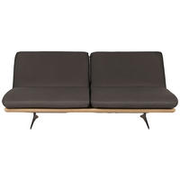 SCHLAFSOFA in Holz, Leder Dunkelbraun  - Dunkelbraun/Beige, Design, Leder/Holz (204/92/90cm) - Dieter Knoll
