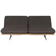 SCHLAFSOFA Palermo in Echtleder Dunkelbraun  - Dunkelbraun/Beige, Design, Leder/Holz (204/92/90cm) - Dieter Knoll