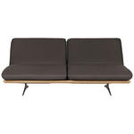 SCHLAFSOFA Palermo in Echtleder Dunkelbraun - Dunkelbraun/Beige, Design, Leder/Holz (204/92/90cm) - Dieter Knoll