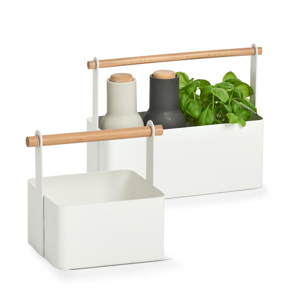 TISCHORGANIZER  - Weiß, Basics, Holz/Metall (14,3/13/16cm) - Zeller Present