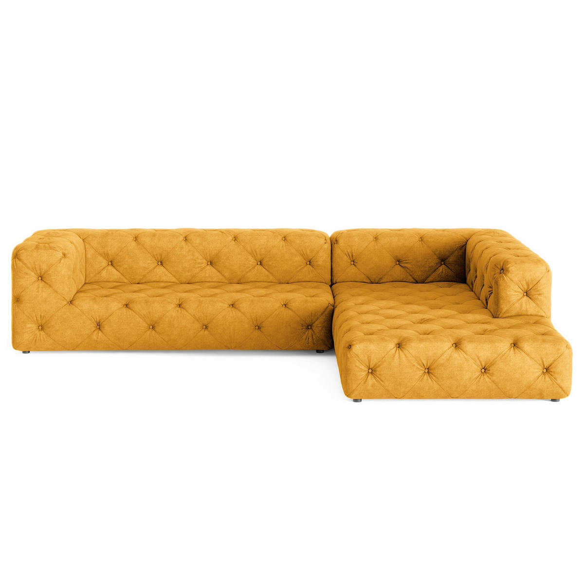 ECKSOFA Fresco in Mikrofaser Senfgelb  325/228 cm  - Senfgelb/Schwarz, Design, Kunststoff/Textil (325/228cm) - P & B