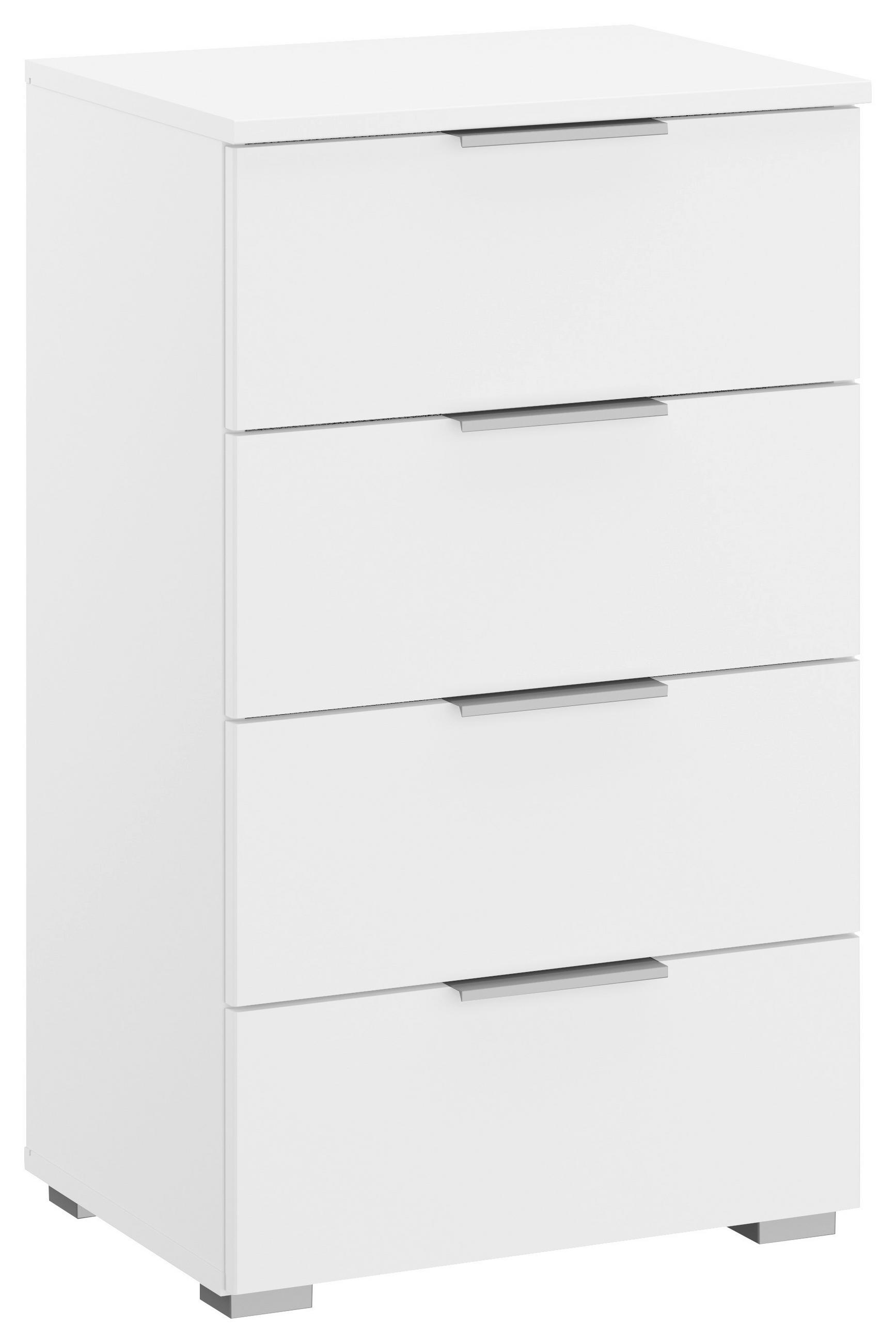 ÉJJELISZEKRÉNY fehér  - alumínium színű/fehér, Modern, faalapú anyag (47/81/42cm) - Rauch Möbel