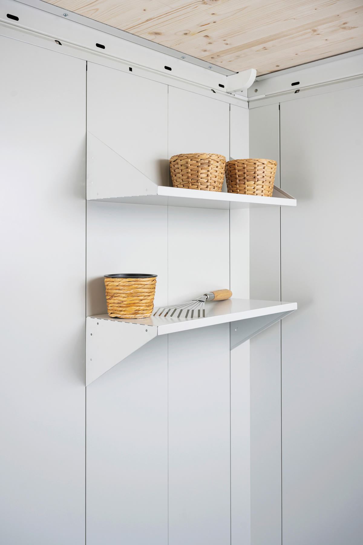 REGALBODEN 56/17,3/26 cm  - Weiß/Grau, Design, Metall (56/17,3/26cm) - Biohort