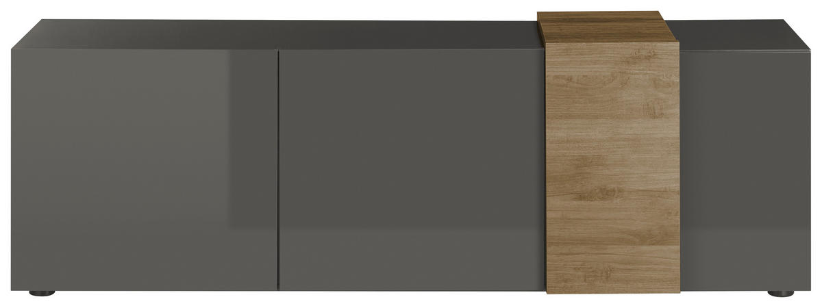 LOWBOARD Positano  in 181/59/44 cm  - Eichefarben/Dunkelgrau, Basics, Holzwerkstoff (181/59/44cm)