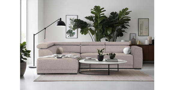 ECKSOFA Taupe Struktur - Taupe/Schwarz, Design, Kunststoff/Textil (205/284cm) - Xora