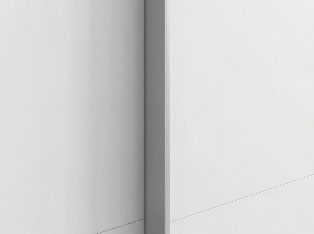 SCHWEBETÜRENSCHRANK 181/223/68 cm 2-türig Weiß  - Alufarben/Weiß, Basics, Glas/Holzwerkstoff (181/223/68cm) - Novel