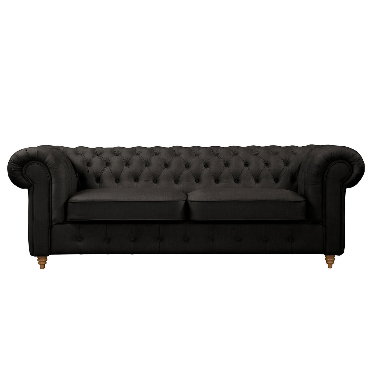 SCHLAFSOFA Laura in Mikrofaser Anthrazit  - Anthrazit/Braun, Design, Holz/Textil (218/74/91cm) - P & B
