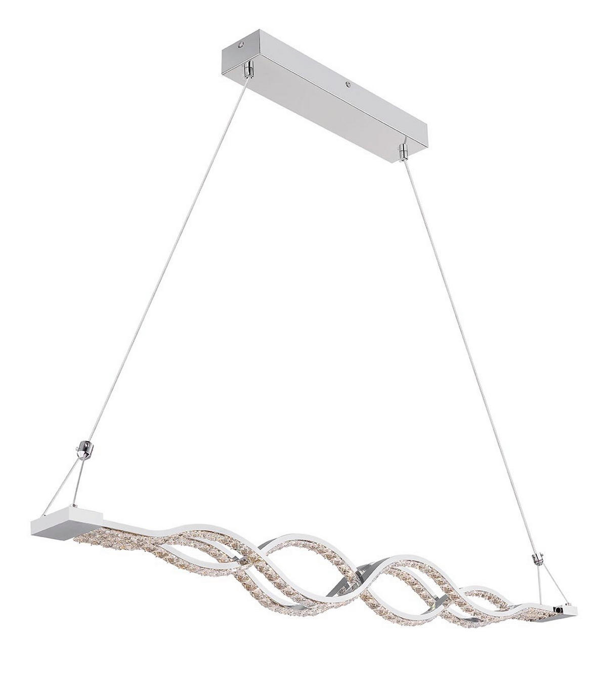 LED-HÄNGELEUCHTE 95/7/140 cm  - Klar/Chromfarben, Basics, Glas/Metall (95/7/140cm) - Globo
