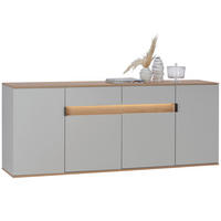 SIDEBOARD 205,6/80/42 cm  in Eichefarben, Hellgrau  - Eichefarben/Hellgrau, Design, Holz/Holzwerkstoff (205,6/80/42cm) - Dieter Knoll