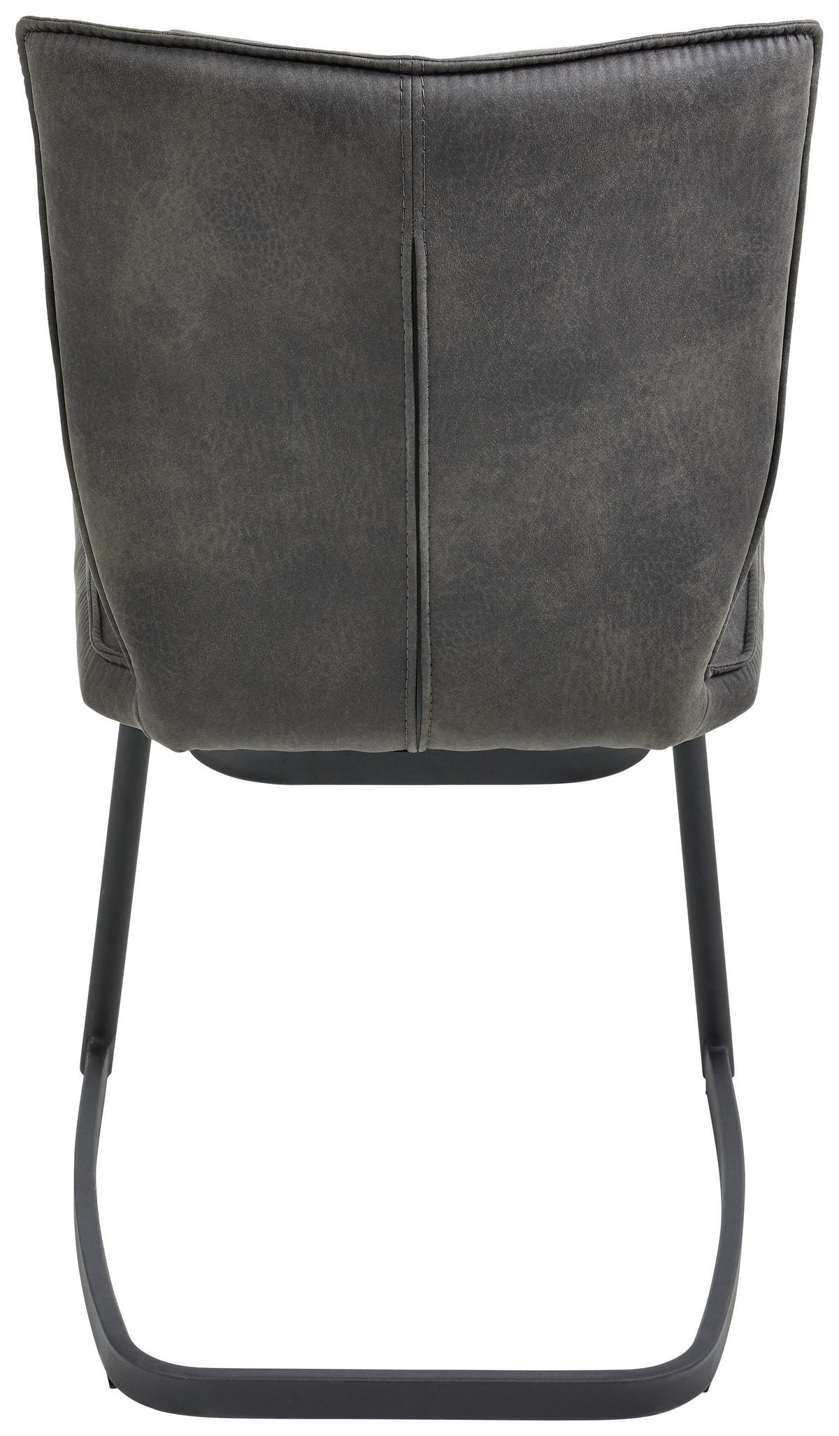 SCHWINGSTUHL  in Eisen Mikrofaser  - Anthrazit/Schwarz, Design, Textil/Metall (46/89/58cm) - Valdera