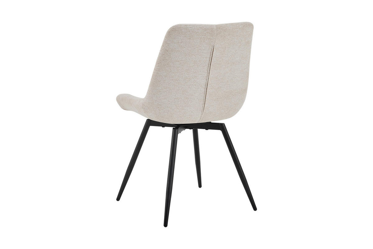 STUHL-SET 2 Stück Sitzfläche 360° drehbar, abwischbar, haustierfreundlicher Bezug Webstoff  Taupe  - Taupe/Beige, MODERN, Textil/Metall (47,5/84,5/62cm) - MID.YOU