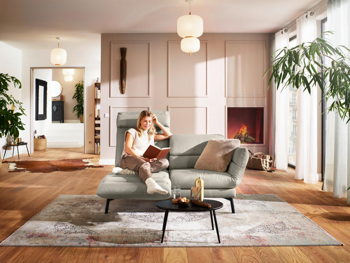 2-SITZER-SOFA Flachgewebe Sandfarben  - Sandfarben/Schwarz, Design, Textil/Metall (178-226/83-113/96-177cm) - Dieter Knoll