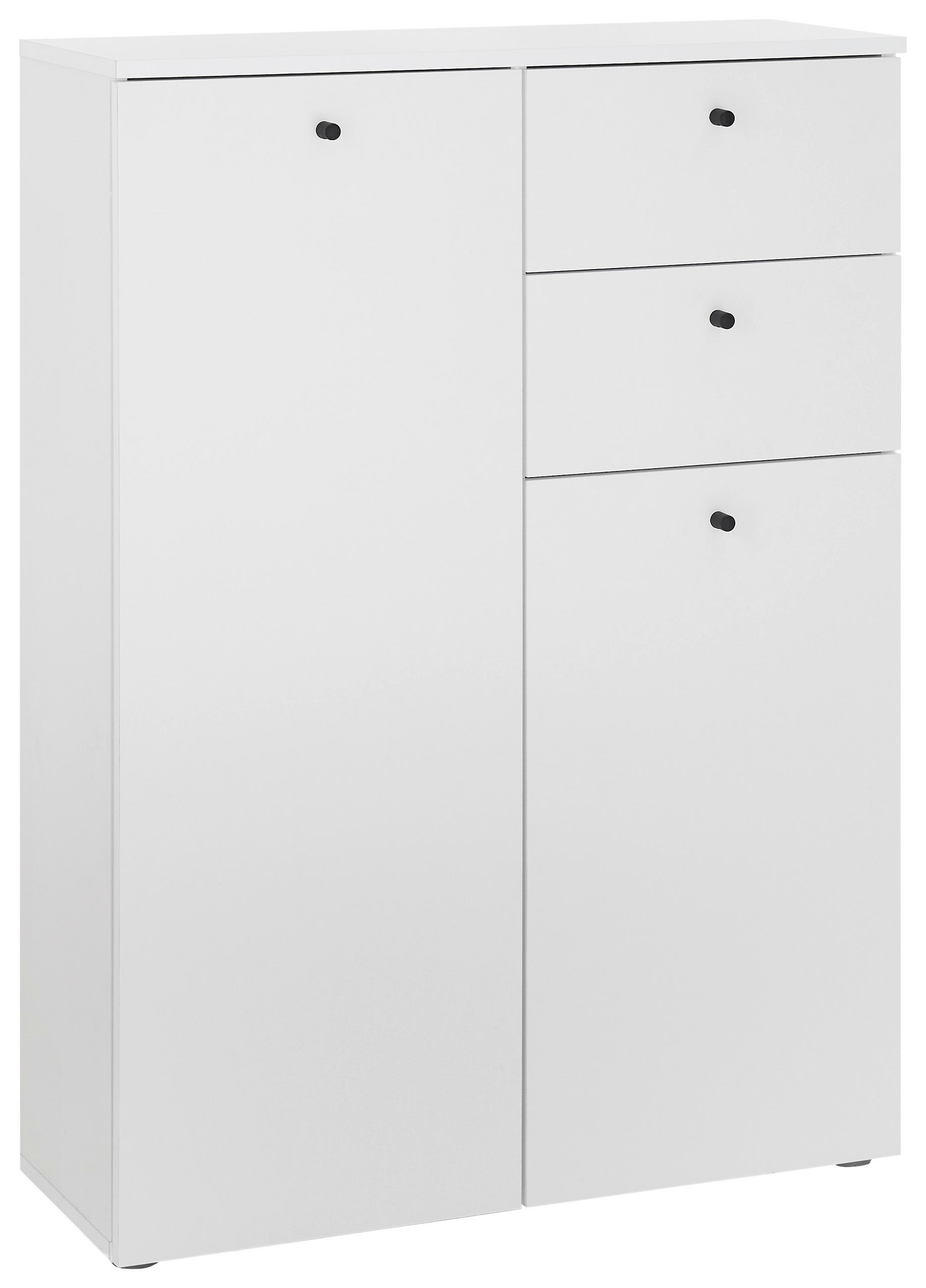 MIDISCHRANK 80/110/30 cm  - Schwarz/Weiß, MODERN, Holzwerkstoff/Kunststoff (80/110/30cm) - MID.YOU