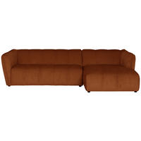 ECKSOFA LIVOLI in Chenille Rostfarben  276/160 cm  - Rostfarben/Schwarz, Design, Textil (276/160cm) - MID.YOU