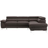 ECKSOFA in Echtleder Dunkelbraun  - Chromfarben/Dunkelbraun, Design, Leder/Metall (268/213cm) - Stylife