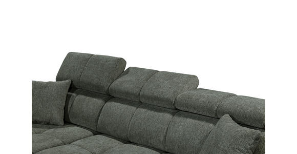 ECKSOFA Dunkelgrün Chenille  inkl. Zierkissen, Bettkasten, Rücken echt, Kopfteilverstellung, Sitztiefenverstellung  - Dunkelgrün/Schwarz, KONVENTIONELL, Kunststoff/Textil (172/268cm) - Carryhome