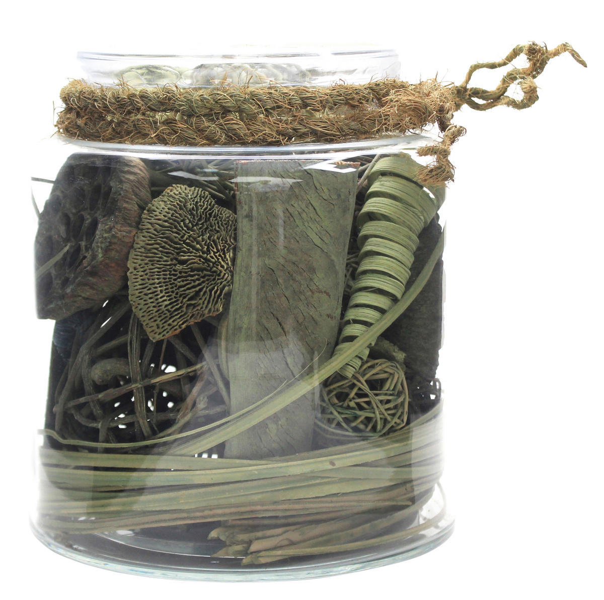 DEKOGLAS 20 cm  - Grün, Lifestyle, Glas/Naturmaterialien (18/20/18cm) - Kayoom