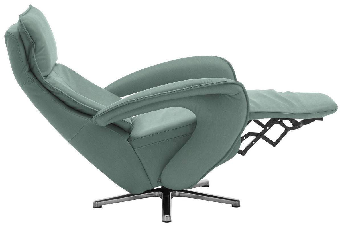 RELAXSESSEL in Leder Opal  - Chromfarben/Opal, Design, Leder/Metall (77/110/87cm) - Valdera