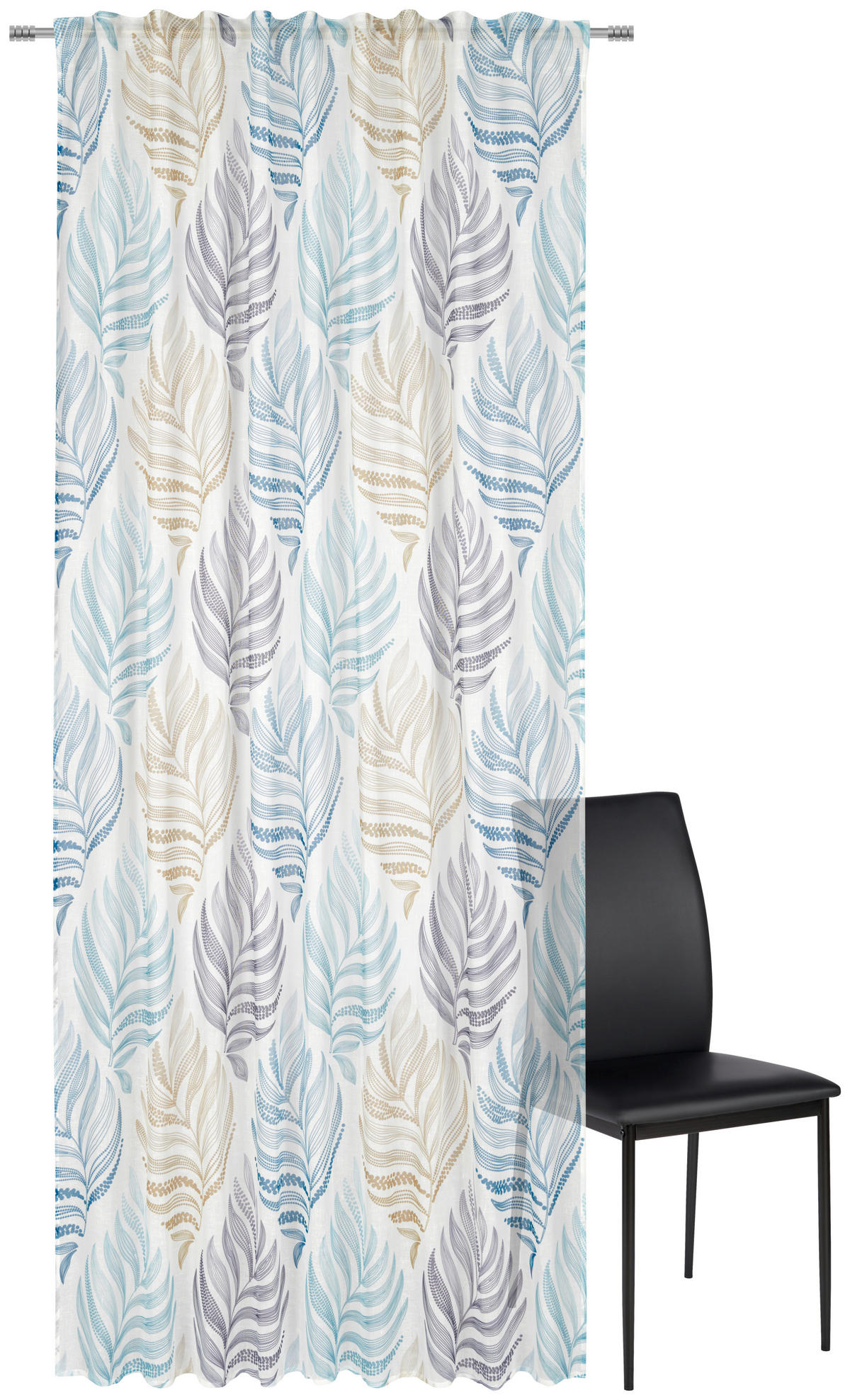 KUSOVÁ ZÁCLONA, 140/245 cm - modrá/béžová, Konventionell, textil (140/245cm) - Esposa