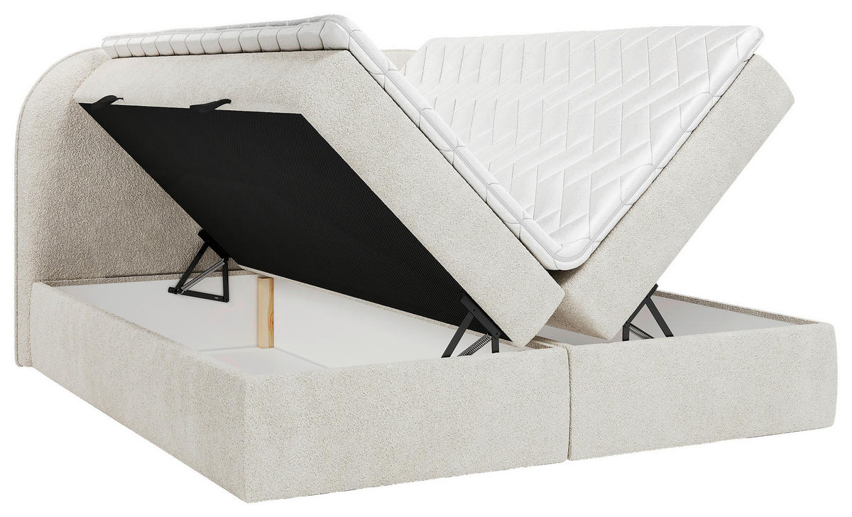 BOXBETT 180/200 cm  in Beige  - Beige/Schwarz, Design, Holz/Holzwerkstoff (180/200cm) - Chameo